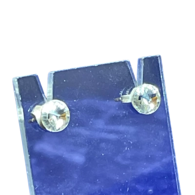 Womens Stud Earrings Sterling Silver 925/White stone