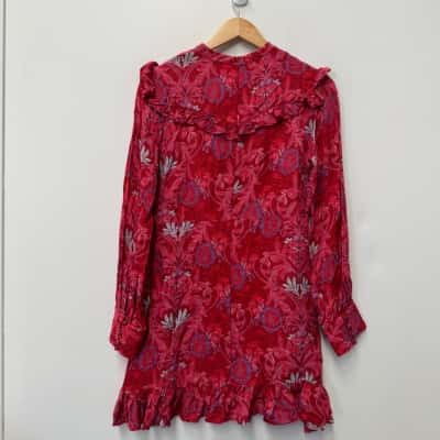 Zara Paisley Print Long Sleeve Silk Blend Dress - Size M 