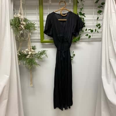 Decjuba Brand New With Tags Womens  Size 8 Tiffany Tiered Maxi Dress Black  
