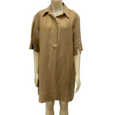 Veronika Maine Womens  Size 8 Midi Dress Beige 