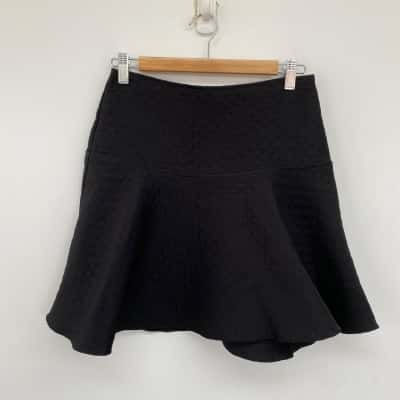 Portmans Black Textured Mini Skirt  Size 8 