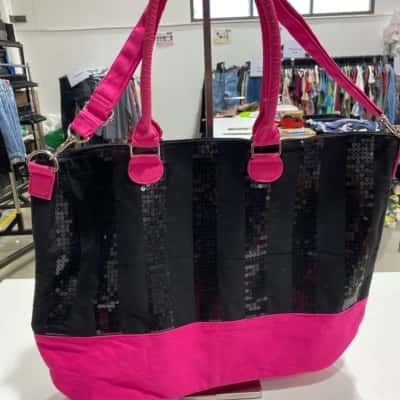 Victoria's Secret Sequinned Womens Duffle Bag Black  / Pink  
