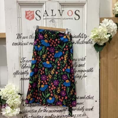 Princess Highway Brand! FLORAL SKIRT! Womens  Size 10 A-Line Skirt / Wrap Skirt Black  / Floral / Multicoloured / Pattern 