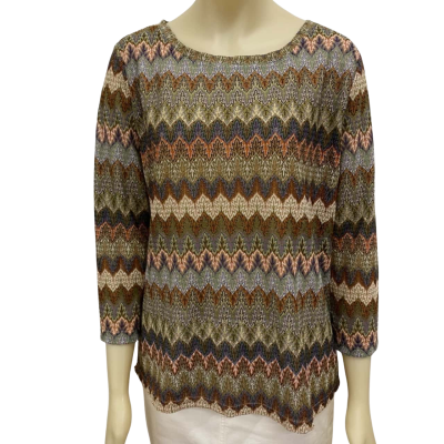 Flower Womens  Size 16 3/4 Sleeve Top Multicoloured 