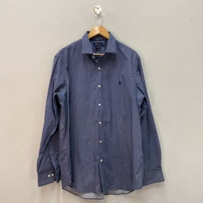 Polo Ralph Lauren Mens  Size XL Long Sleeve Shirt Blue / Pattern 