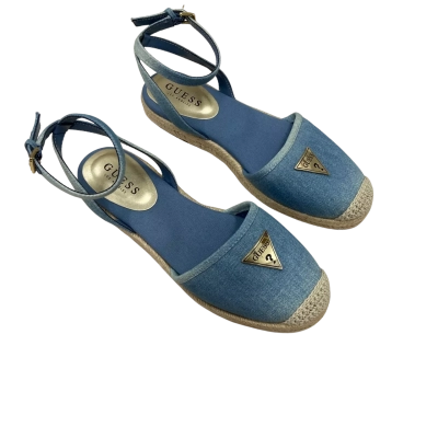 Guess Denim Blue Espadrille Ankle Strap Sandals in Size 9M