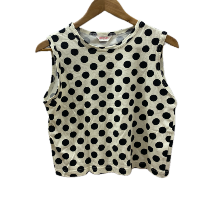 Gorman Womens  Size 10 Sleeveless Top Black  / Cream / Polka Dot 