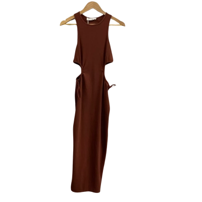 Perfect Stranger Womens  Size 8 Cinch Side Maxi Dress Rust 