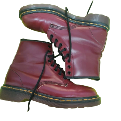 Dr Martens Size 9 Made in England Red Burgundy Shoe High Top Original Vintage Oxblood