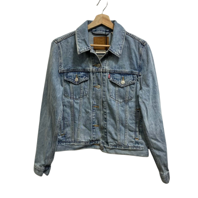 Levis Womens Size L Denim Jacket Blue / Pink  / White 