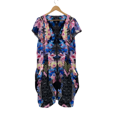 City Chic Womens  Size XL Short Sleeve Dress  Black  / Floral / Multicoloured 