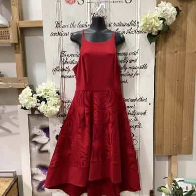 Pilgrim Brand! BNWT RRP $199.95!! THE LOVER DRESS! Womens  Size 14 Midi Dress / Shoestring Strap Dress / Sleeveless Dress  Red 
