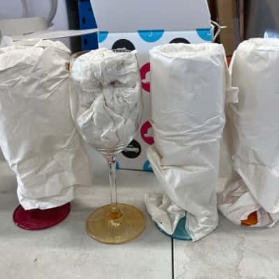 Royal Doulton set of 4 pop in for drinks coloured wine glasses