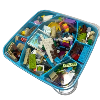 Blue Lego Storage Tray Filled with Mixed Lego