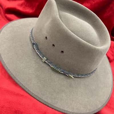Akubra Mens  Size 22 Brown Pure Fur Cowboy Hat 