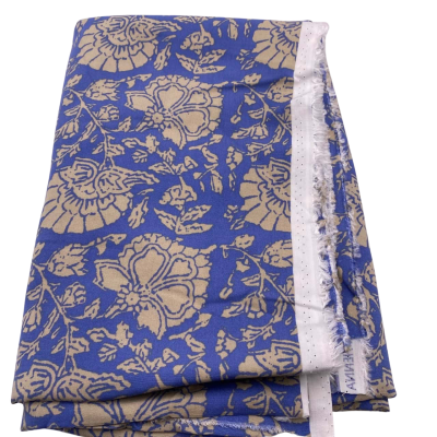 Printed Rayon Henna.  134 (w) x 104 (L) cm approx.   Blue background.