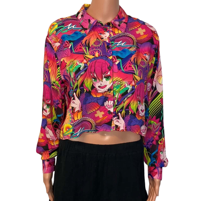 FB Sister Manga Anime Womens button up shirt Size S 