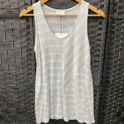 Witchery Womens  Size S Sleeveless Top Blue / White 