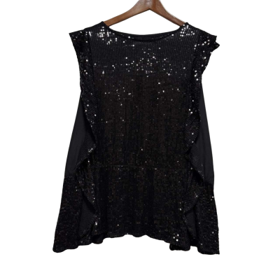 Sass Womens  Size 10 Black  Top