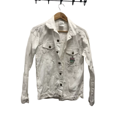 Pusheen Womens  Size XS Denim Jacket White 