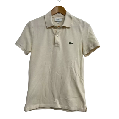 Lacoste Mens Size US 5 Cream Polo Shirt 