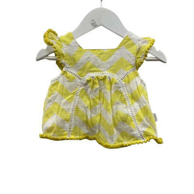 Fred Bare Kids Size 00 Dress And Bottoms Set White/ Yellow 