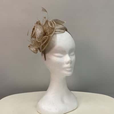  Womens Silver Fascinator on headband