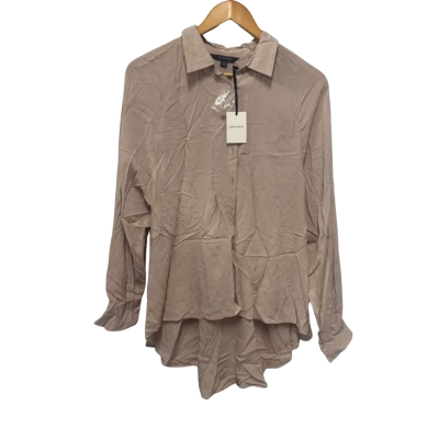 Portmans Womens  Size L / M Button Up Top / Long Sleeve Top Beige 