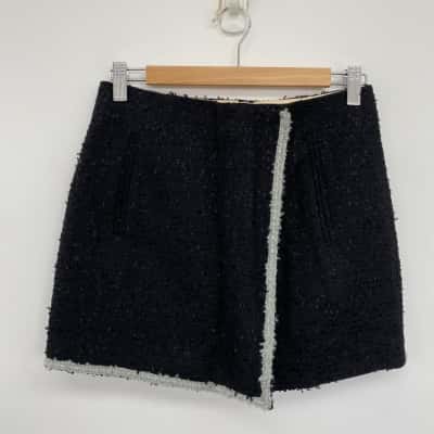 Maki Studio Black Textured Skirt Shorts Size S 