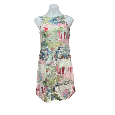 Next Petite Womens Linen Mix Size 6 Mini Dress Multicoloured / Pattern 