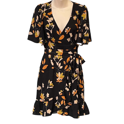 Cooper St Womens  Size 8 Casual Dress / Floral Dress / Mini Dress / Short Sleeve Dress  Black  / Floral / Yellow 