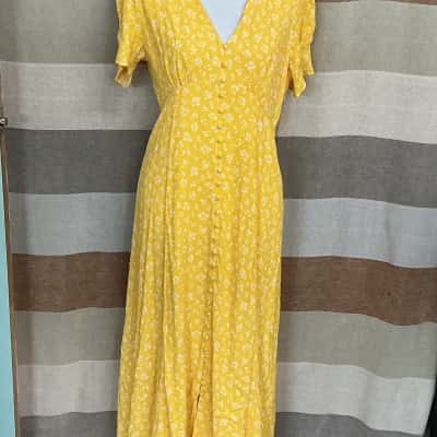 Forever New Womens  Size 14 Casual Dress Floral / Yellow 