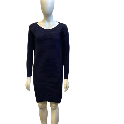 COS Womens  AUS Size 8 Ribbed Woollen Mini Dress Navy