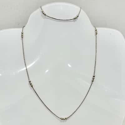 925 Silver Ball Detail Necklace & Matching Anklet/ Bracelet