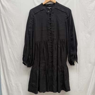 TGTG COUNTRY ROAD Black Button Up Midi Dress Size 6