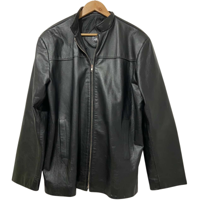 Rona Leather Fashions Mens Size L Black Leather Jacket