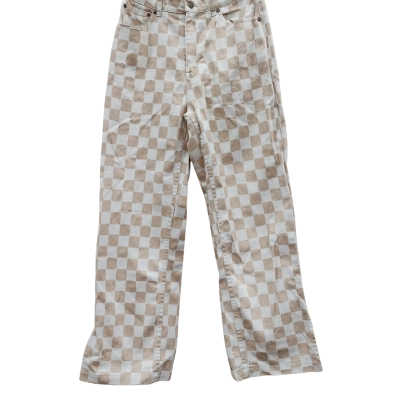 Ghanda Womens  Size 10 Straight Leg Pants Black / Checked / White (12)