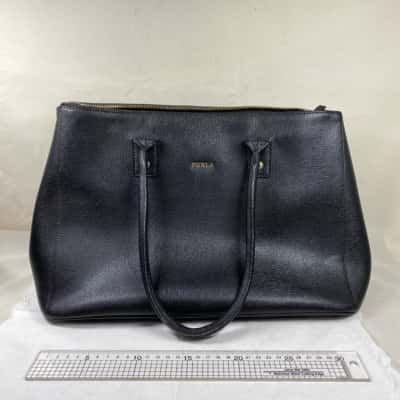 Furla Womens Black Large Handbag Genuine Leather