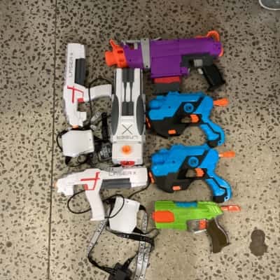ASSORTED NERF GUNS & LASER TAG Lot of 6