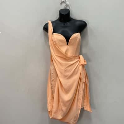 Zimmermann Womens 100% Silk Size XS Mini Strapless Dress Peach 