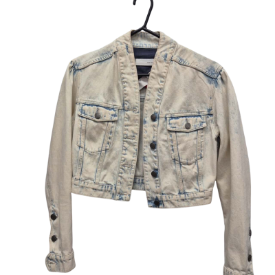 Sass & Bide - Womens Acid Wash - Size 38 - White/ Blue - Cropped Jacket. 