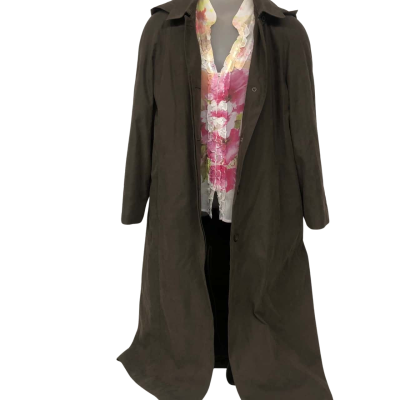 London Fog Womens  Size 10 Raincoat / Trench Coat dark Brown 