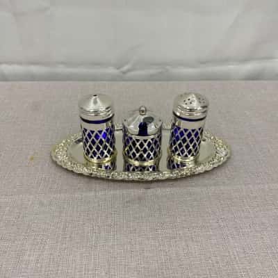 Silver plated Cruet Set Salt/ Pepper? Mustard Jar