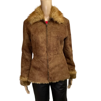 Chevignon faux fur jacket. Size 10/12 