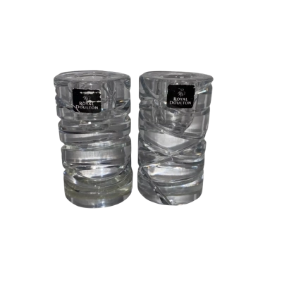 2x Royal Doulton Saturn Candlesticks 