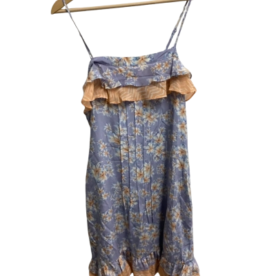 Karen Walker Womens  Size 12 Midi Dress Floral / Orange / Purple 