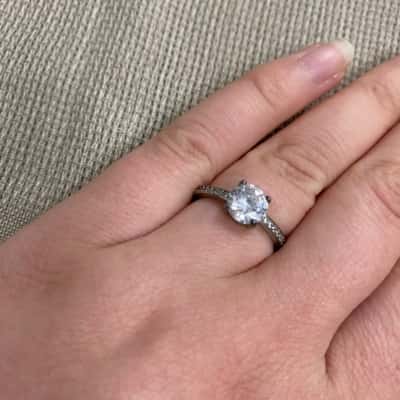  Womens 925 Silver Diamanté Ring