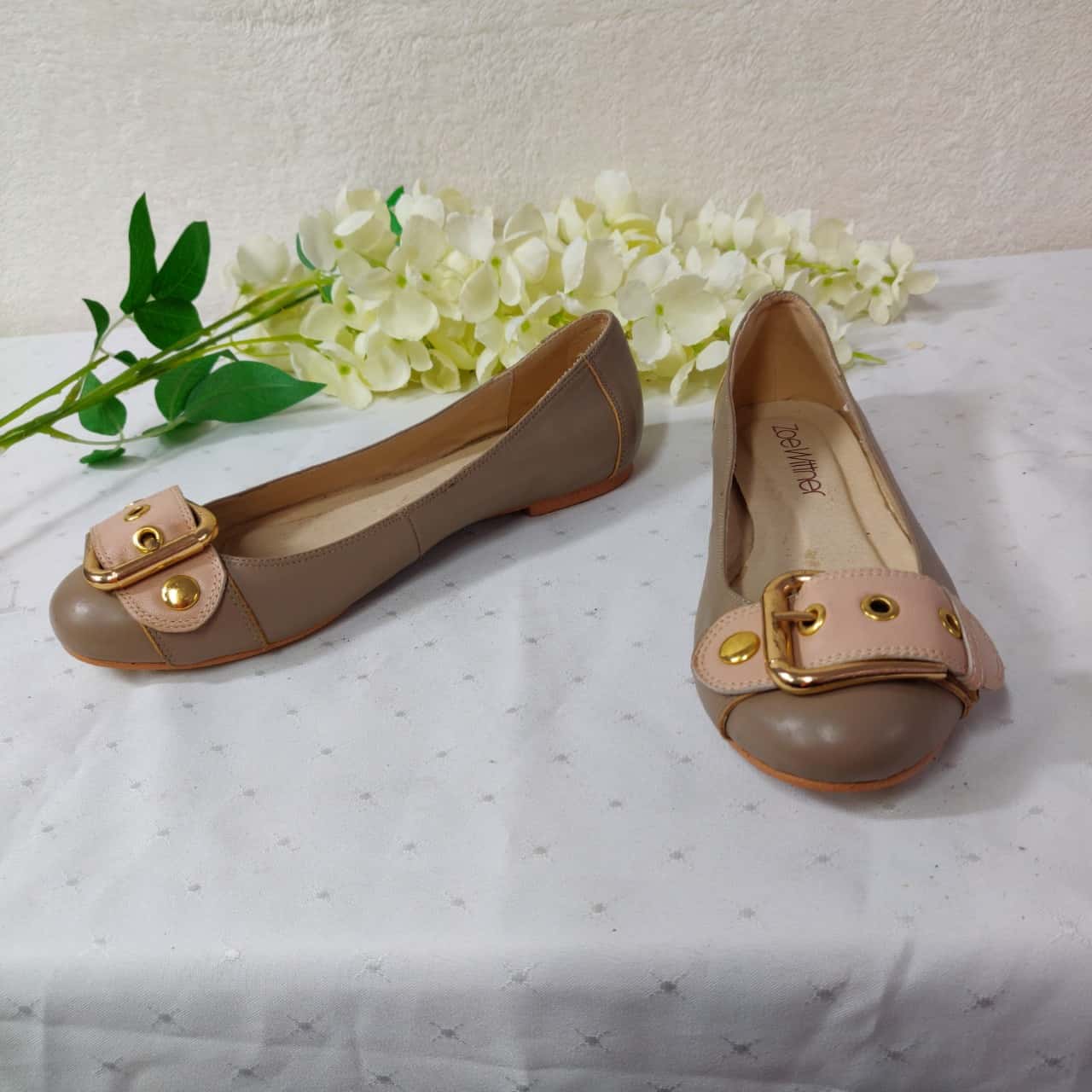 Zoe Wittner Womens Size 37 Beige Ballet 