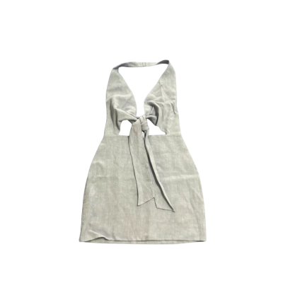 Natalie Rolt Linen Tie Front Mini Dress BNWT Size 2 Blue 