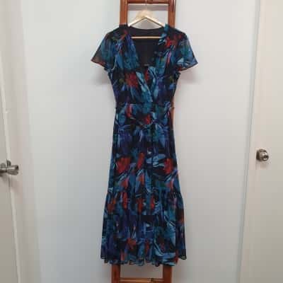 Portmans Women's Size 10 Aruba Navy Floral Maxi Dress - New With Tags